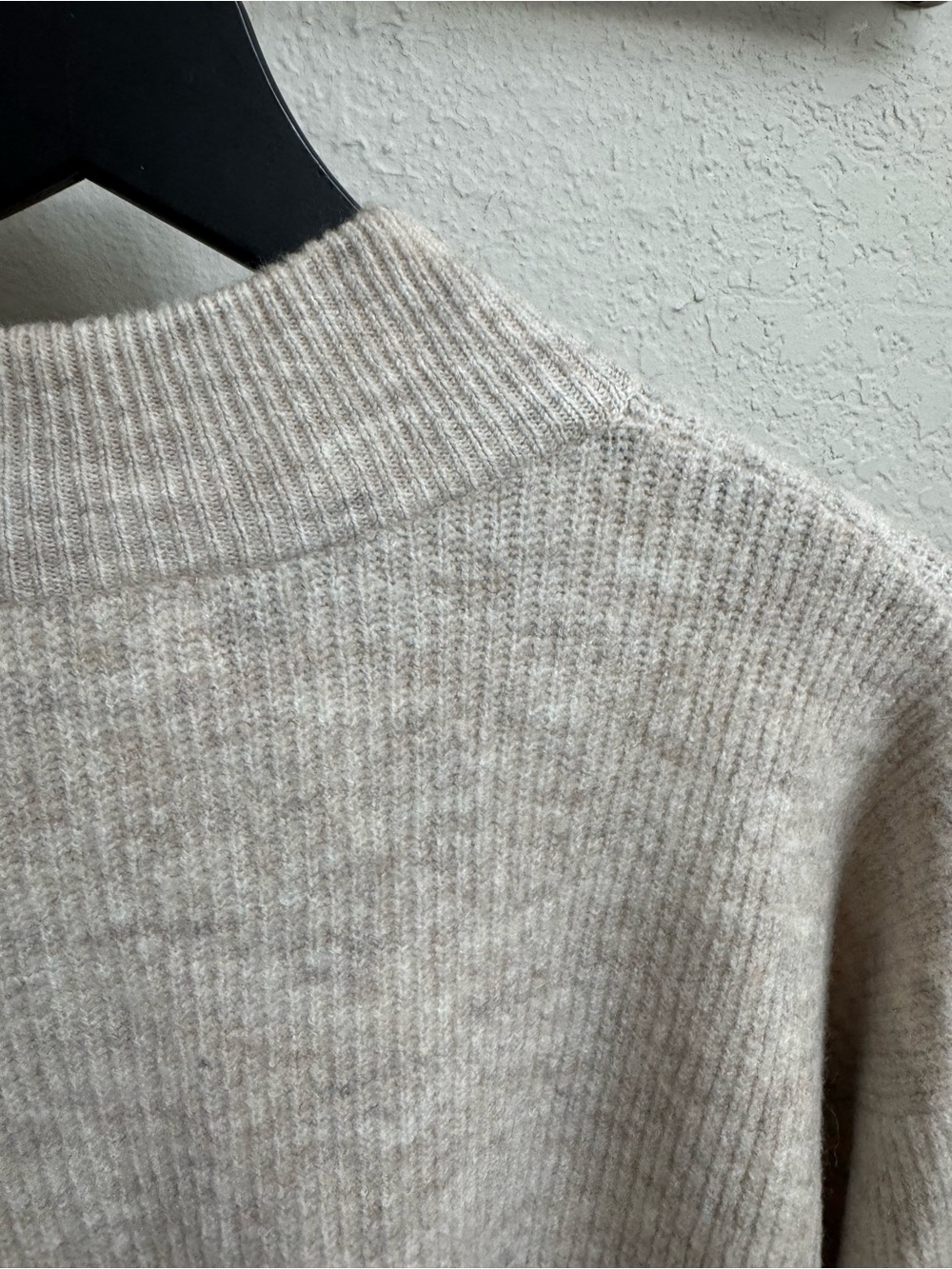 Cozy Ribbed Mock-Neck Sweater - Cream - Picture 7 of 8